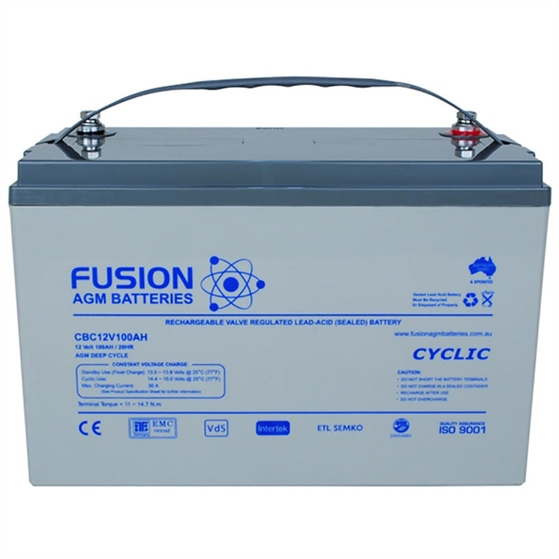 Fusion 12V 104Ah Deep Cycle AGM Battery