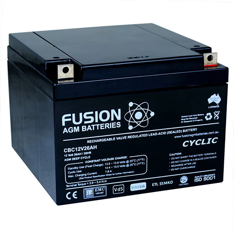 Fusion 12V 26Ah Deep Cycle AGM Battery