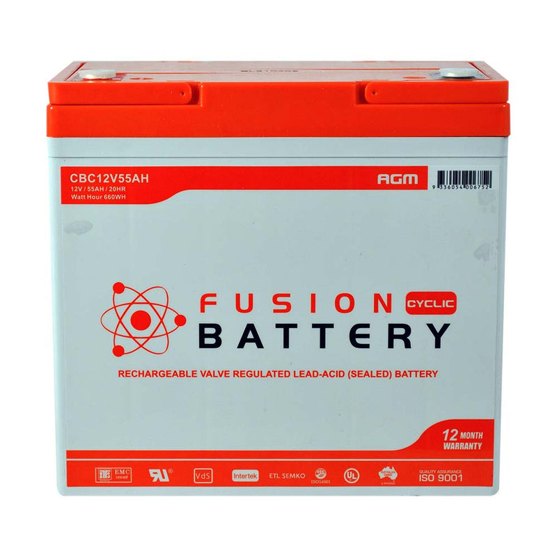 Fusion 12V 55Ah Deep Cycle AGM Battery