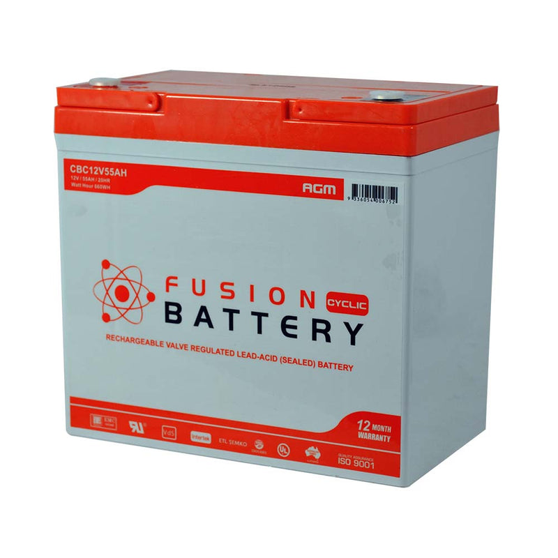 Fusion 12V 55Ah Deep Cycle AGM Battery