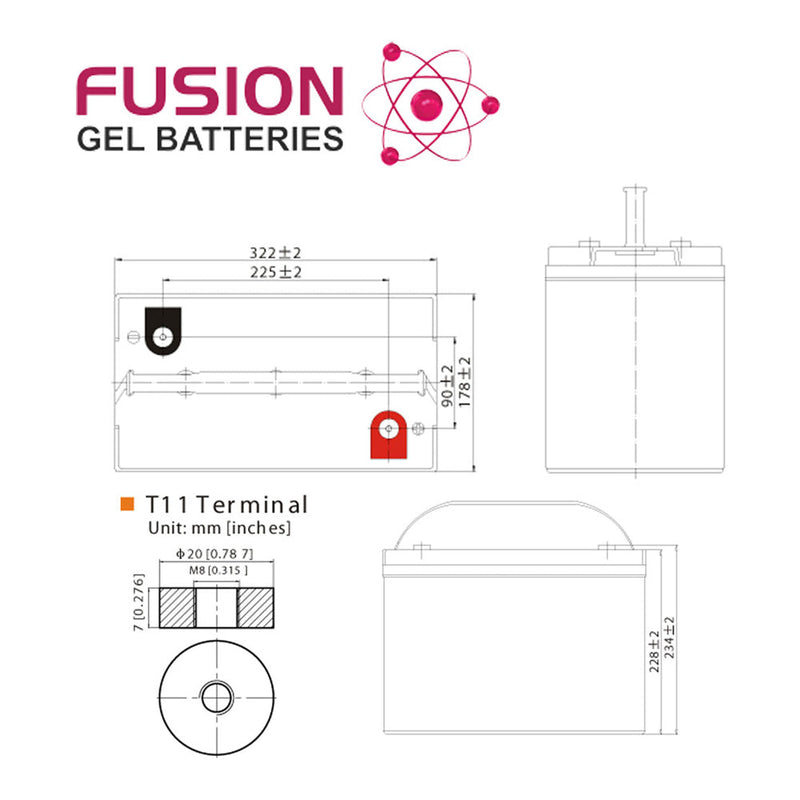 Fusion 6V 200Ah Deep Cycle Gel Battery