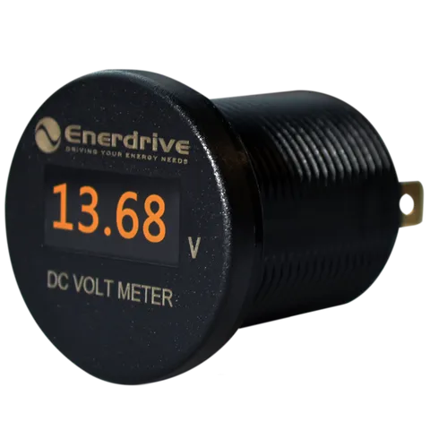 Enerdrive Round OLED DC Voltmeter 8-60V DC IP66 EA-OLED-VOLT