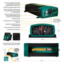 Enerdrive EN1120S-X ePOWER 2000W 12V Pure Sine Wave Inverter with RCD & AC Transfer Switch