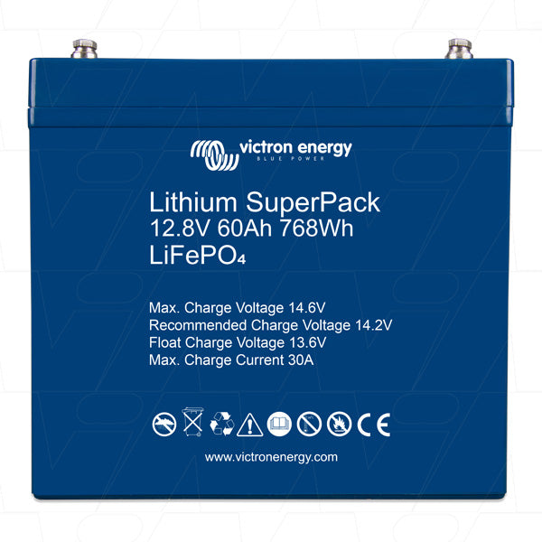 LFP-LSP12.8/60 - 12V 60Ah LiFePO4 SuperPack Rechargeable Battery with Integrated BMS and Safety Switch BAT512060705 Product Image