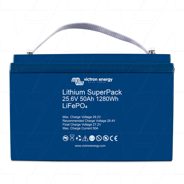 LFP-LSP25.6/50 - 24V 50Ah LiFePO4 SuperPack Rechargeable Battery with Integrated BMS and Safety Switch BAT524050705 Product Image