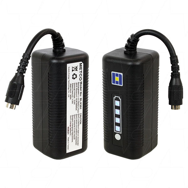 LIBM-BLX301 - 10.8V 3.45Ah High Current IP67 Rated LiIon Battery with 2.1mm DC Jack and Fuel Gauge. Product Image
