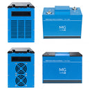 MG 25.2V 150Ah 3780Wh HE Series LiIon NMC Battery + RJ45 Connector - Metal Enclosure - Series Up to Five (5) Modules MGHE240150-RJ45