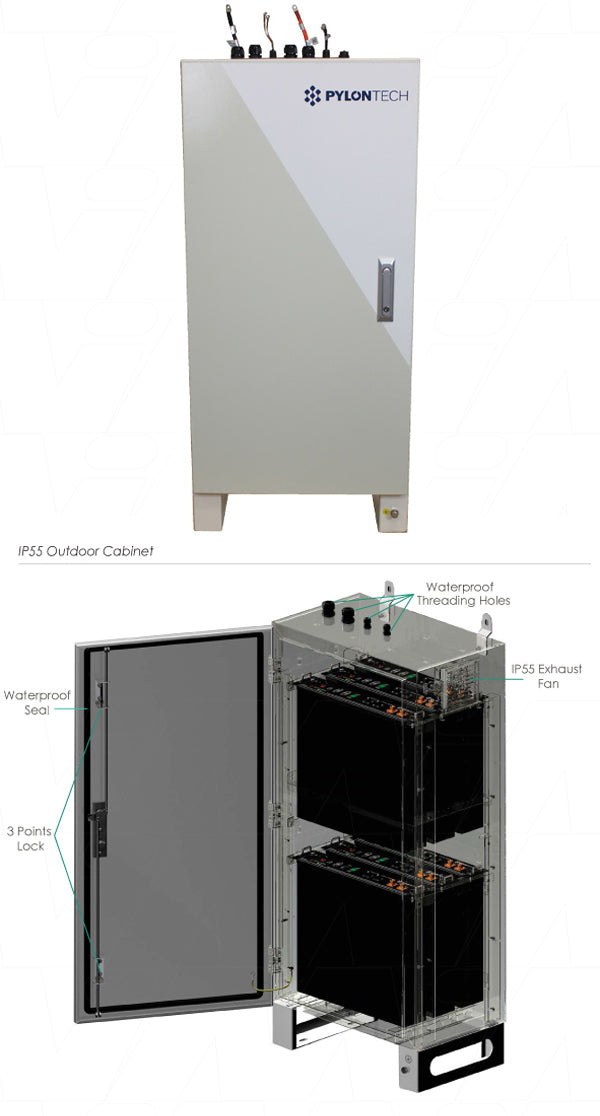 OD1310-LV - Outdoor IP55 Cabinet Rack for up to 6 x US2000 or 4 x US3000 Series 19" Units - - Comes Pre-Wired Product Image