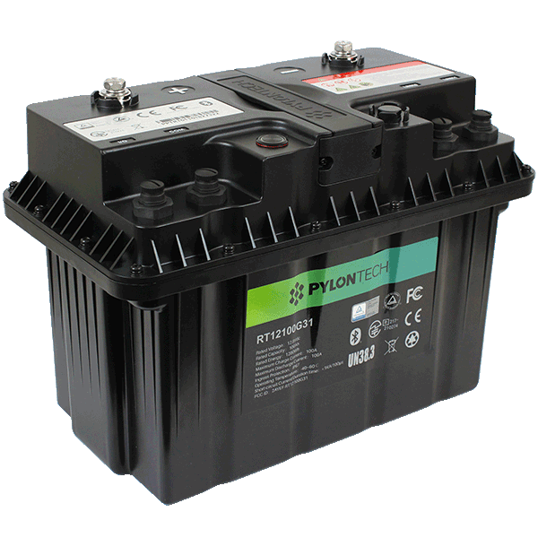 RT12100G31 - 12.8V 100Ah 1280Wh IP67 Rated LiFePO4 Battery with CAN & RS485 Communication & Scalable up to 16 Modules Product Image