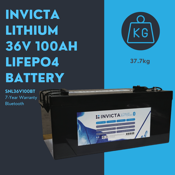 Invicta Lithium 36V 100Ah LiFePO4 Battery Bluetooth - SNL36V100BT