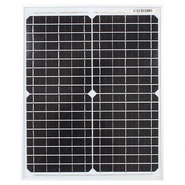 Symmetry 12V 20W 36 cells 1.09A IP65 Junction Box Monocrystalline Solar Module with 5m x 1.3mm2 dual core leads with tinned cable ends SY2-M20W-5M