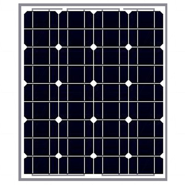 Symmetry 12V 50W 36 cells 2.72A IP65 Junction Box Monocrystalline Solar Module with 2 x 0.9m leads with LH4 male & female connectors