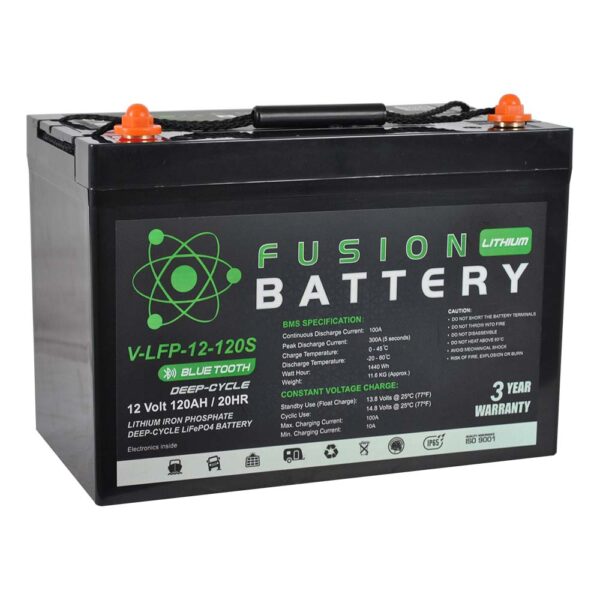 Fusion Lithium 12V Deep Cycle Battery V-LFP-12-120S