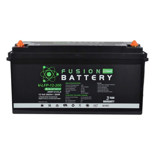 Fusion Lithium 12V Deep Cycle Battery V-LFP-12-200