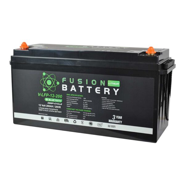 Fusion Lithium 12V Deep Cycle Battery V-LFP-12-200