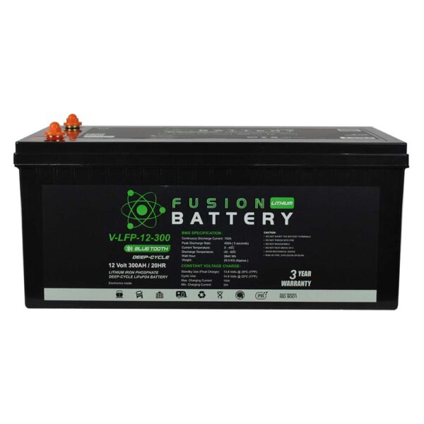 Fusion Lithium 12V Deep Cycle Battery V-LFP-12-300