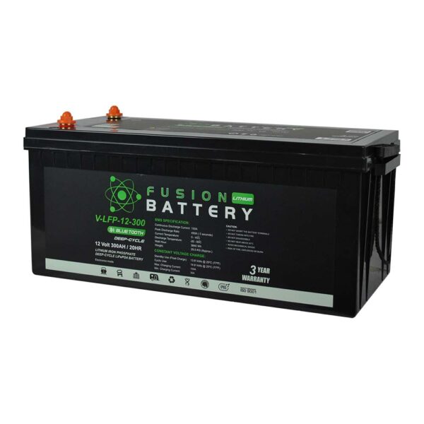 Fusion Lithium 12V Deep Cycle Battery V-LFP-12-300