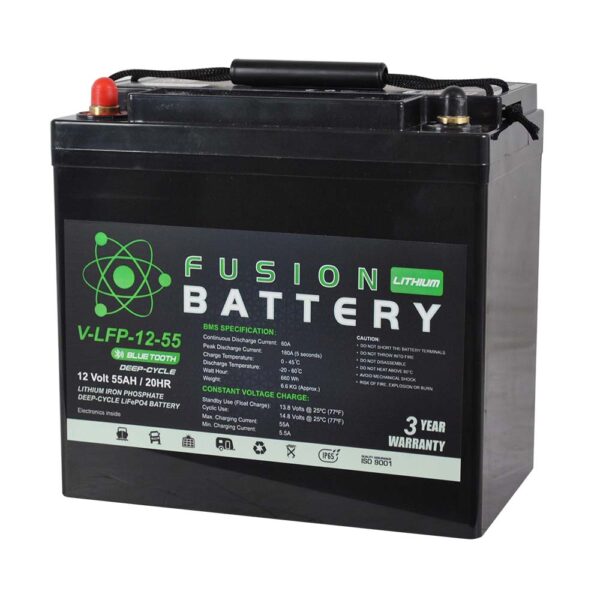 Fusion Lithium 12V Deep Cycle Battery V-LFP-12-55