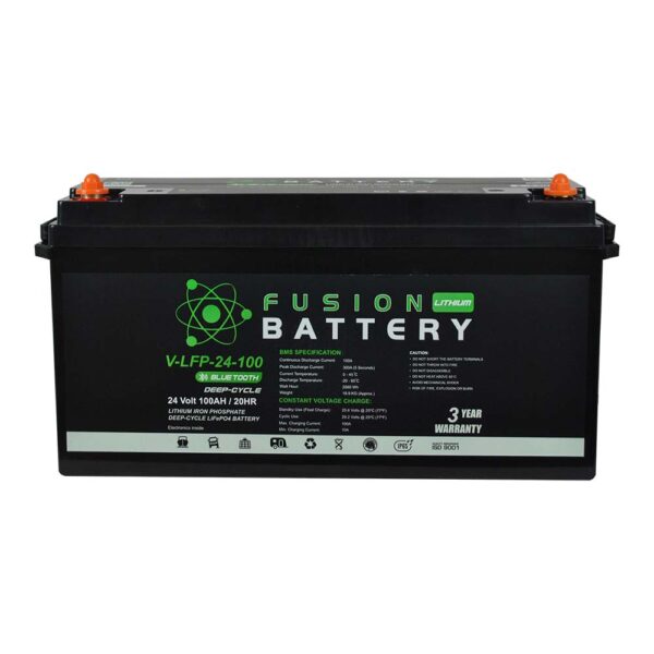 Fusion Lithium 12V Deep Cycle Battery V-LFP-24-100