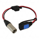 VECIP65-XLR - Lead to XLR 3-Pin connector with 30A auto blade fuse BPC900100004XLR. Positive = RED, Negative = BLACK Product Image