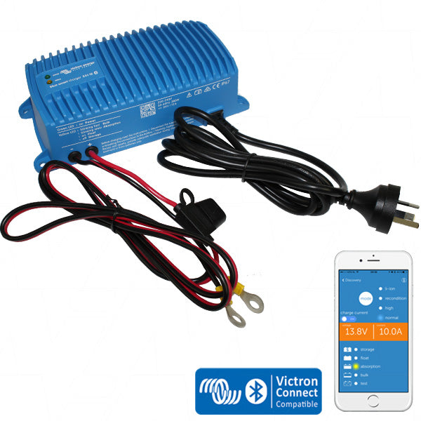 Victron Blue Smart IP67 SLA/LiFePO4 Waterproof Charger 24V 12A BPC241247016 VECIP67-24/12A