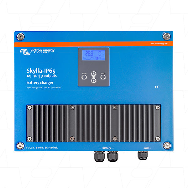 VECSIP65-12/70 (3) - 12V 70A Skylla IP65 SLA/LiFePO4 Triple Isolated Outputs Charger with M6 Connection SKY012070100 Product Image