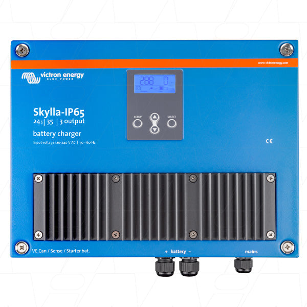 VECSIP65-24/35 (3) - 24V 35A Skylla IP65 SLA/LiFePO4 Triple Isolated Outputs Charger with M6 Connection SKY024035100 Product Image