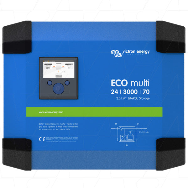 VEICEM-24/3000/70 - Victron Energy EMP243020200 ECOmulti Home Battery Storage & Charger 24V 2.3kWh (required batteries sold seperately) Product Image