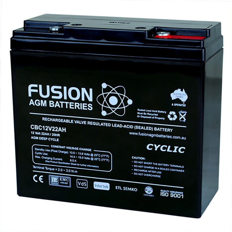 Fusion 12V 22Ah Deep Cycle AGM Battery