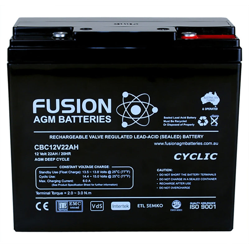 Fusion 12V 22Ah Deep Cycle AGM Battery