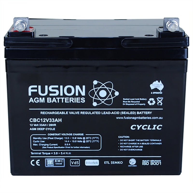 Fusion 12V 34Ah Deep Cycle AGM Battery