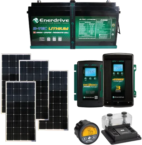 Enerdrive 200Ah B-TEC inc 720W Solar, DC40, AC40 & ePRO+ TIAV K-200-17